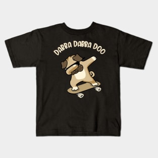 Dabbing Dog Pug Skate Kids T-Shirt